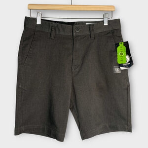 VOLCOM Modern Fit Shorts Men's 30 Flat Front Umber Brown Chino NEW